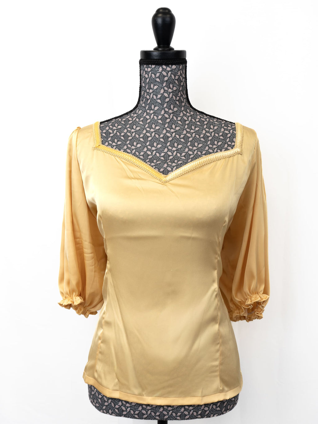 Body satin manche courte bouffante
