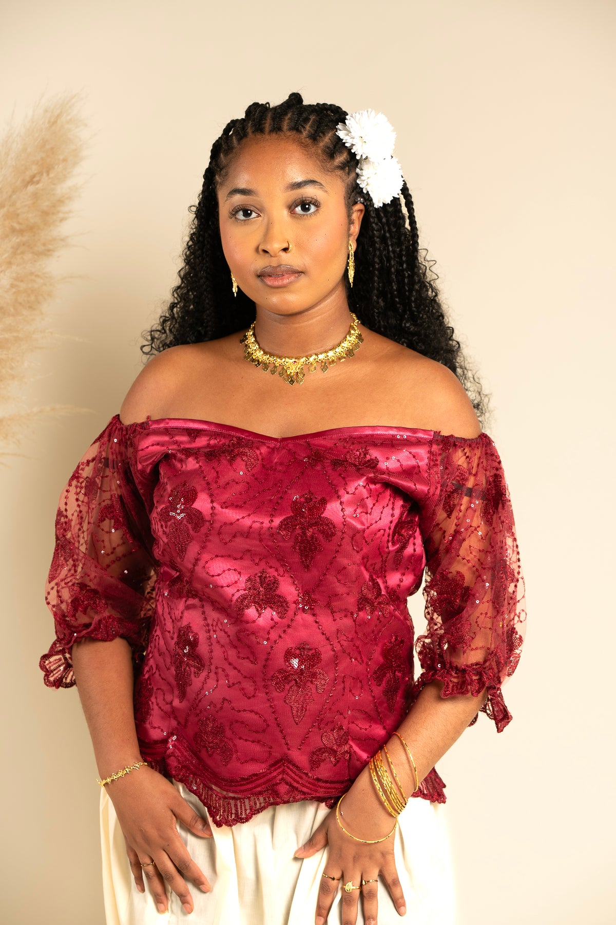 Body Dentelle yumna - bordeaux