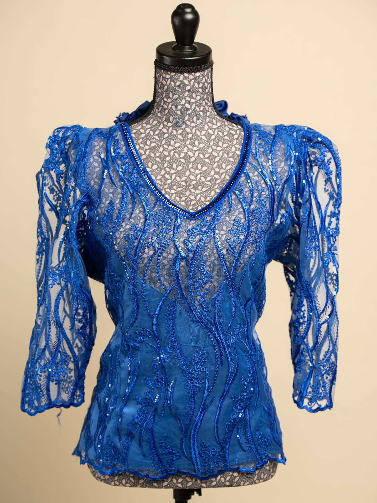 Body Dentelle LEENE - Bleu Roi