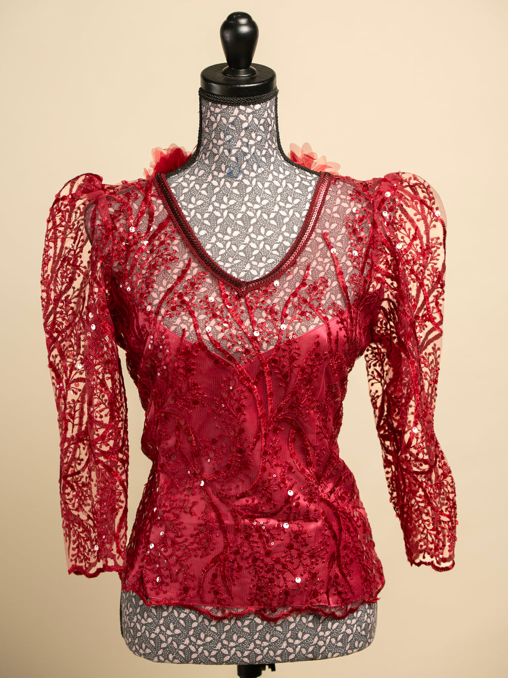 Body Dentelle LINA - Rouge Bordeaux
