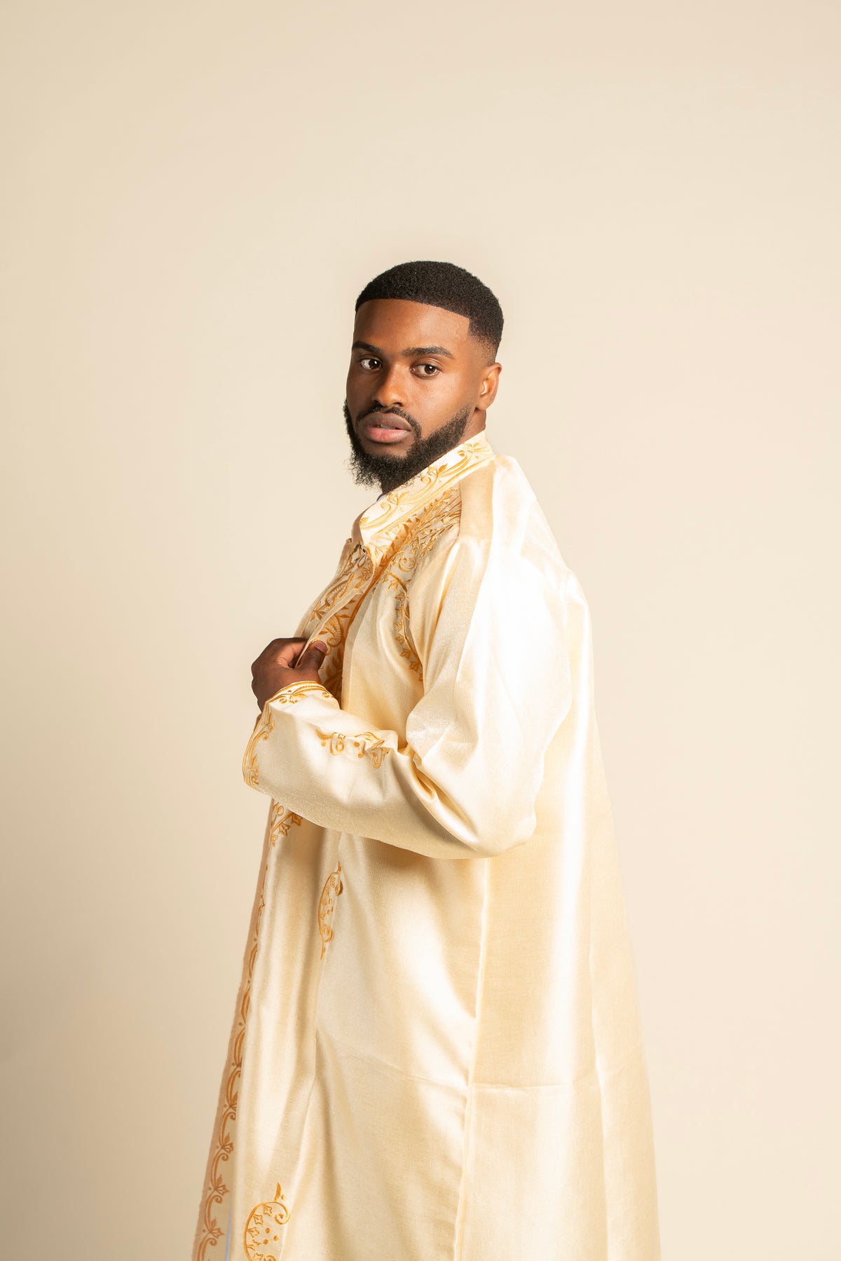 ENSEMBLE QAMIS NAEL - Jaune Poudré Or