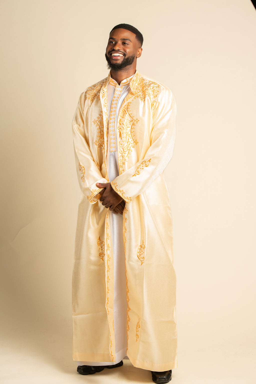 ENSEMBLE QAMIS NAEL - Jaune Poudré Or