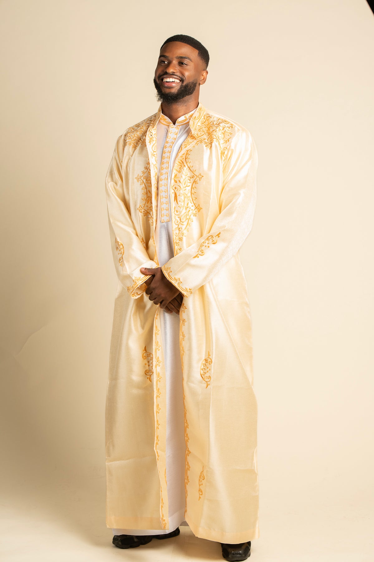 ENSEMBLE QAMIS NAEL - Jaune Poudré Or