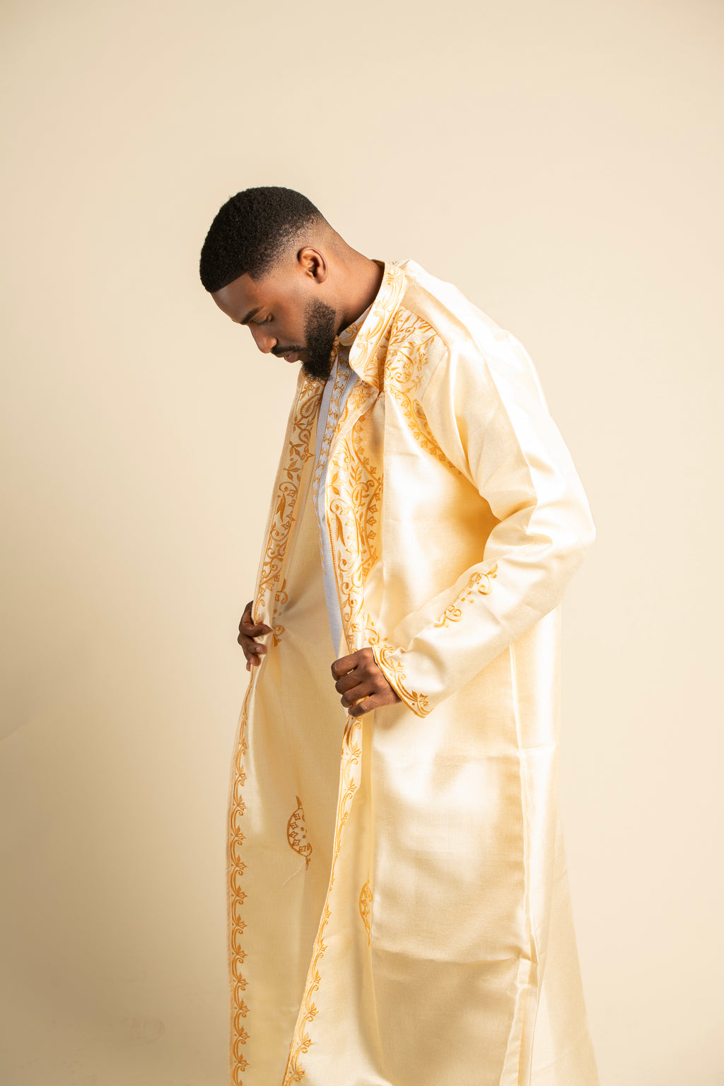 ENSEMBLE QAMIS NAEL - Jaune Poudré Or