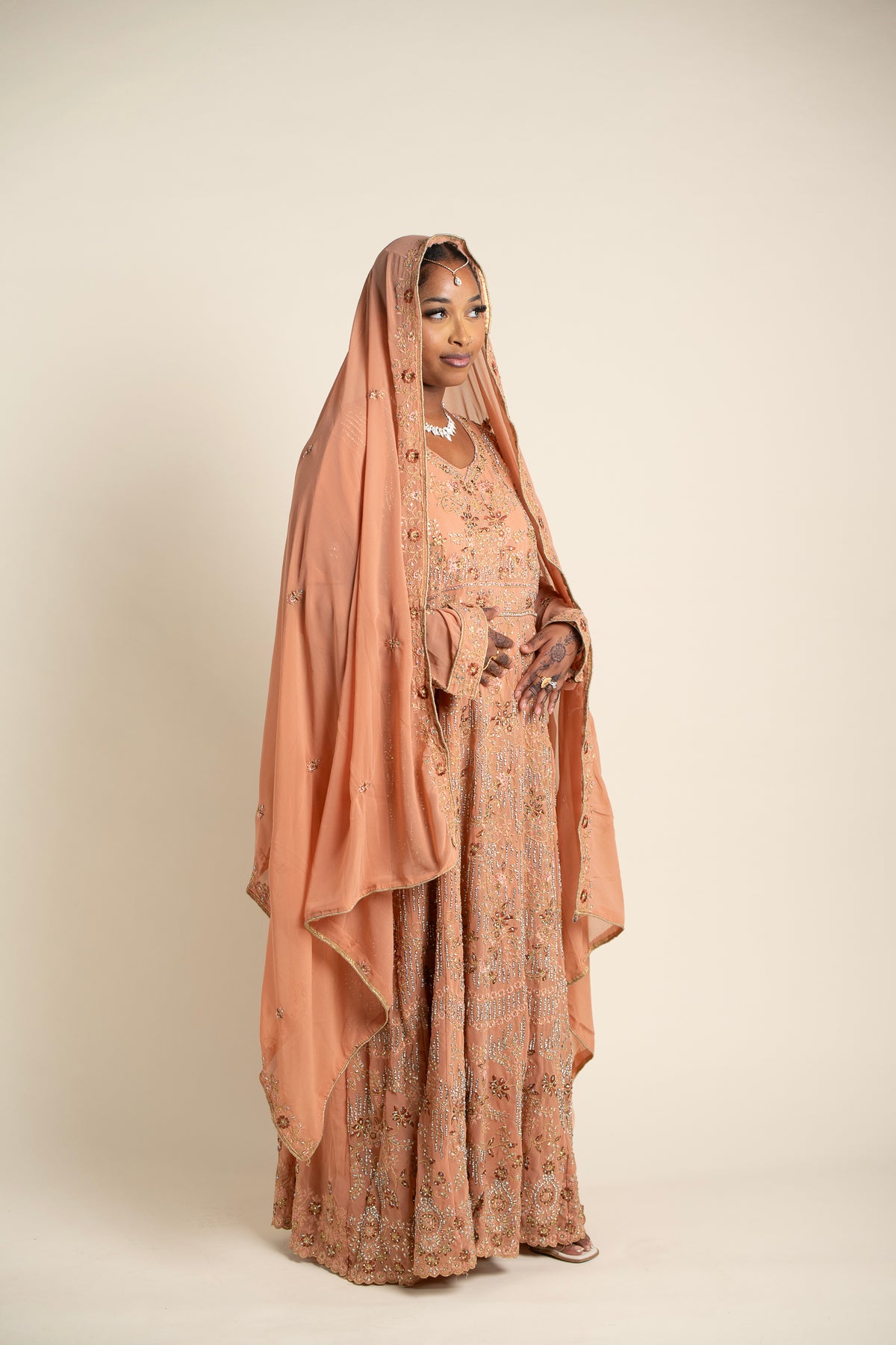 Robe Isla saumon beige